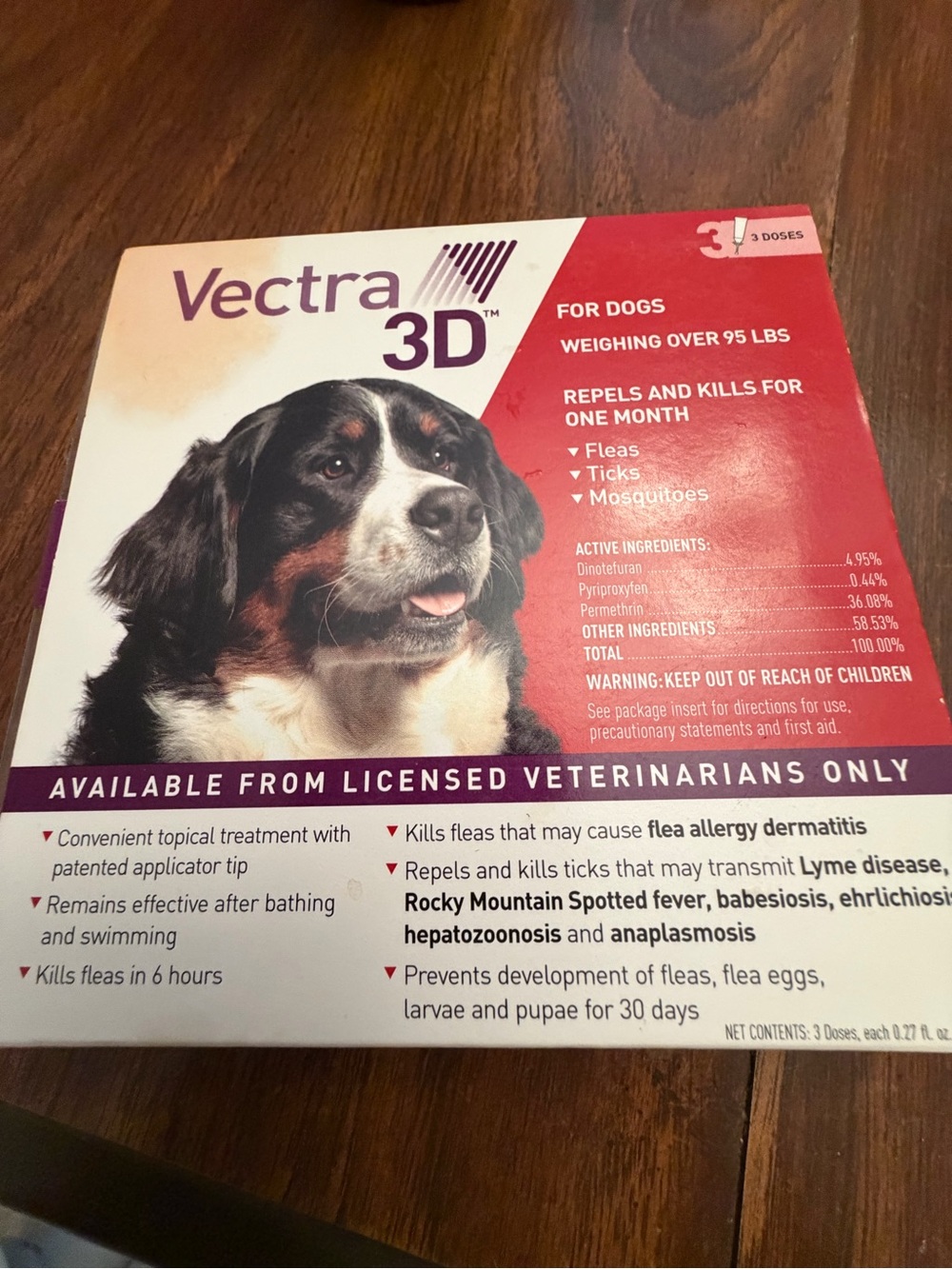 Vectra 3D Topical Flea & Tick Treatment for Dogs - Red and Purple